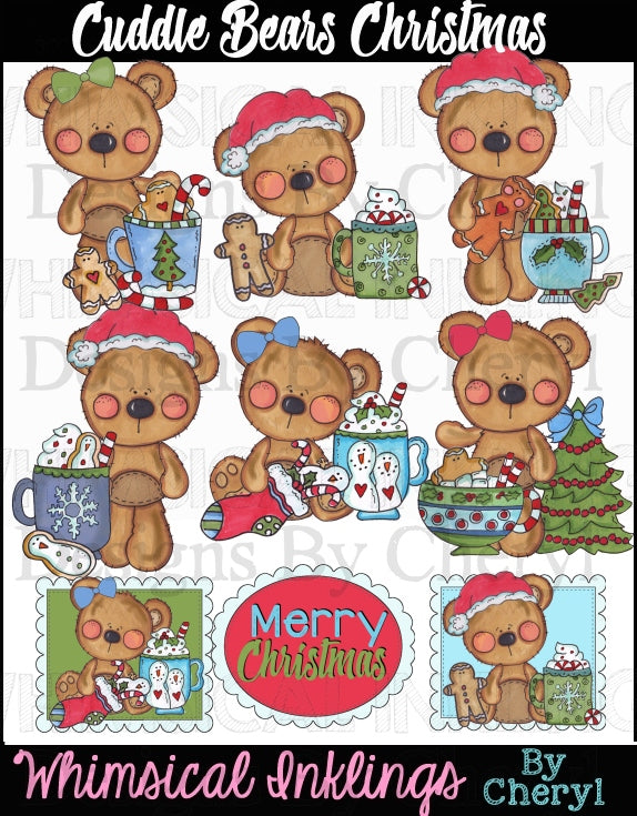 Cuddle Bears Sublimation Bundle| Bear Clipart Bundle |Sublimation Bundle