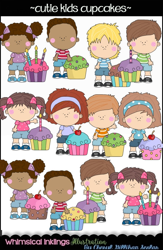 Cutie  Kids HUGE Clipart Bundle