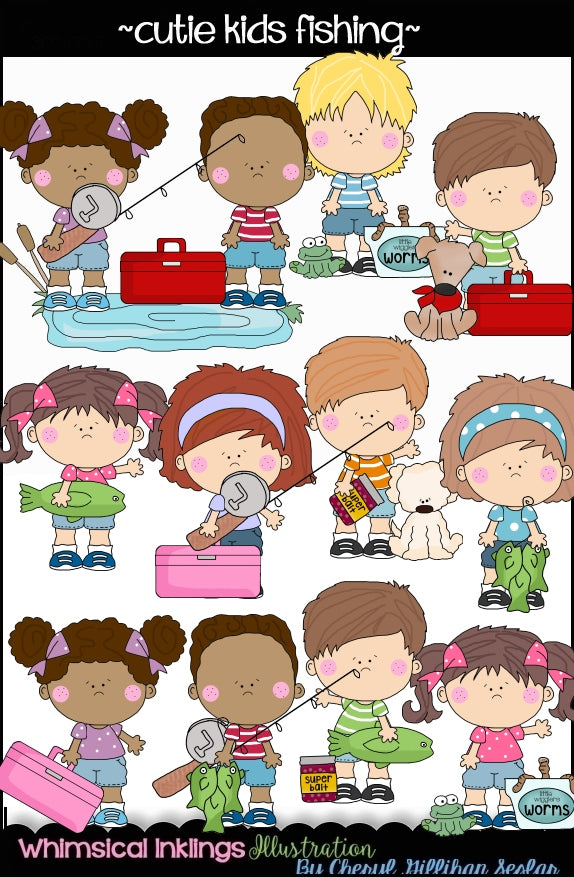 Cutie  Kids HUGE Clipart Bundle