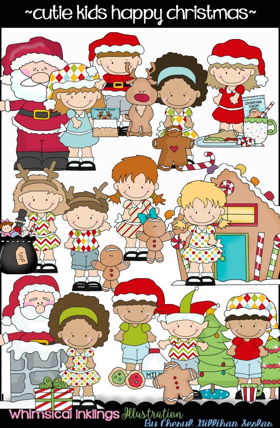 Cutie  Kids HUGE Clipart Bundle