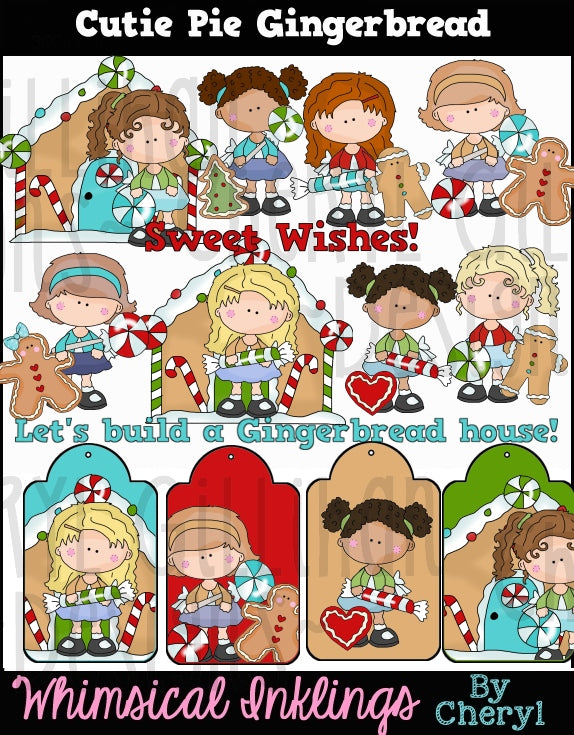 Cutie Pie Little Girls Sublimation Bundle| Girl Clipart Bundle| Cute Clipart