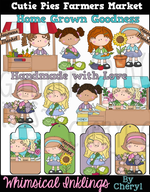 Cutie Pie Little Girls Sublimation Bundle| Girl Clipart Bundle| Cute Clipart