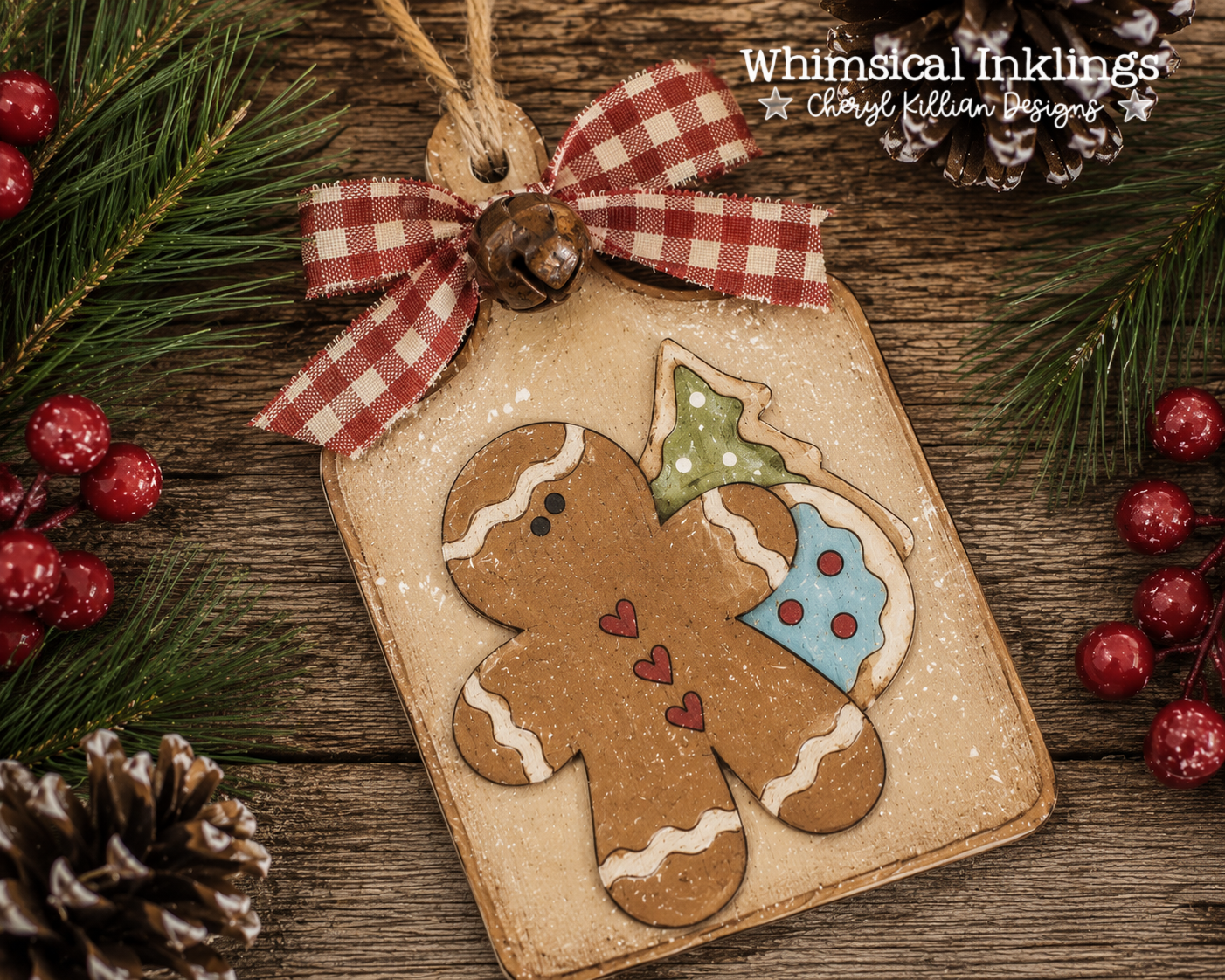Gingerbread Cookie Bread Board Tag Laser SVG| Christmas SVG