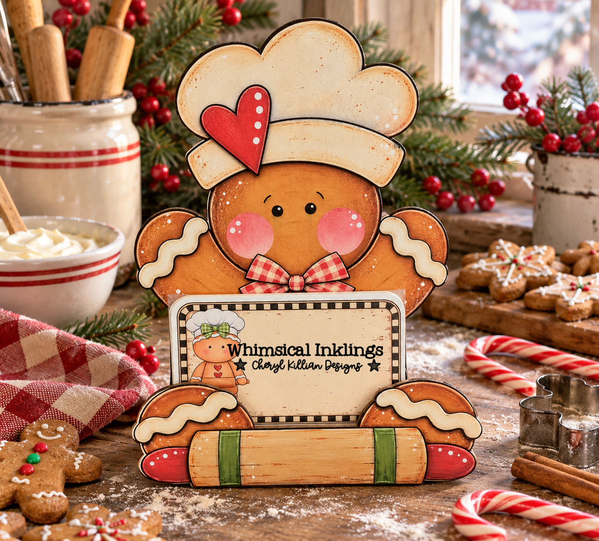 Gingerbread Recipe Card Holder Mod Podge set| laser SVG| Printables