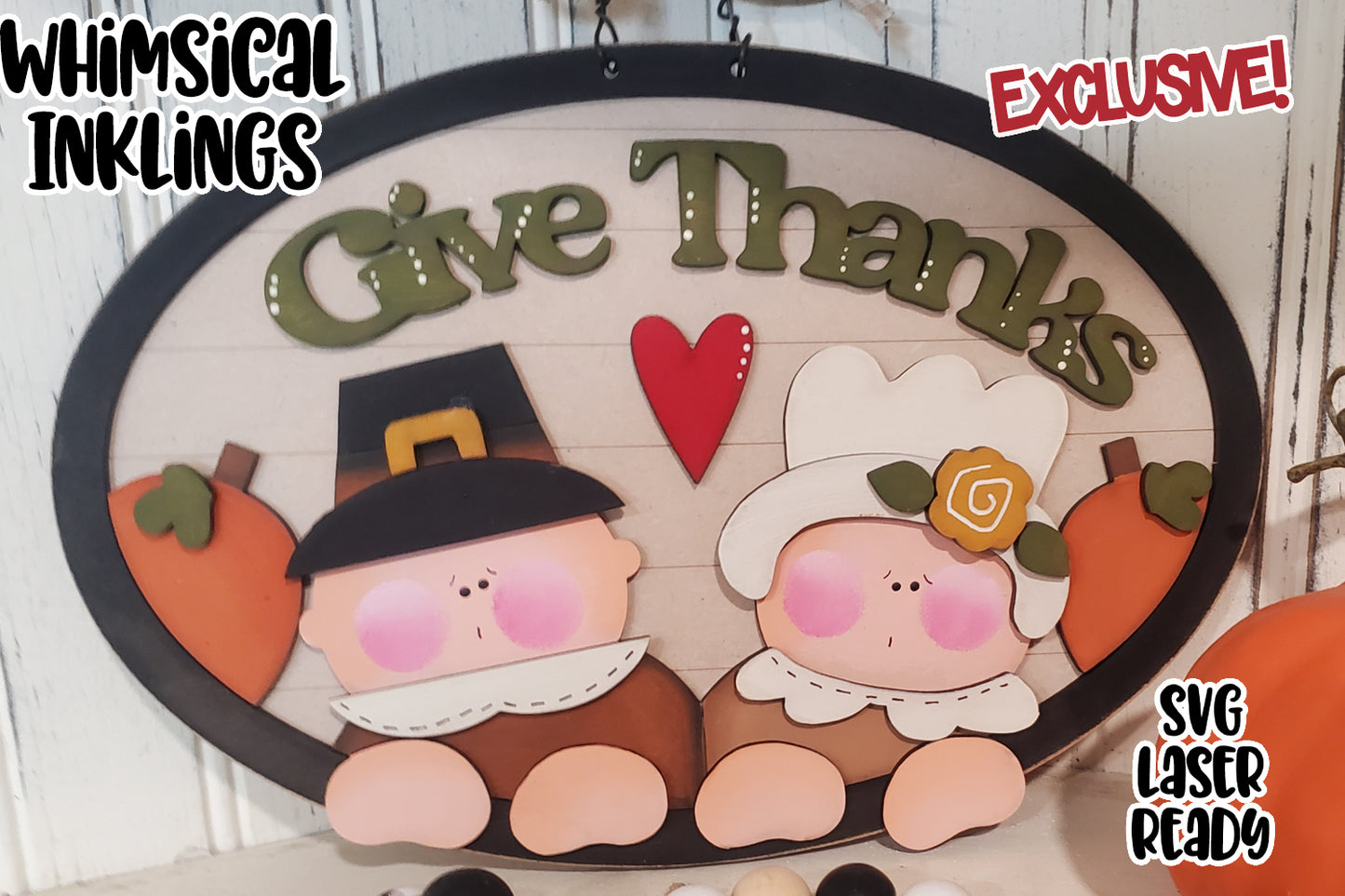 Give Thanks Pilgrim Sign DIY Wood Kit