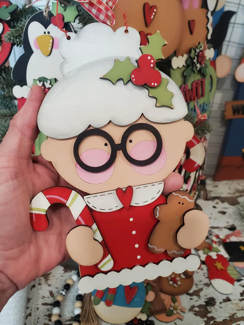 Mrs. Claus Christmas Sweets Ornament DIY Wood Kit