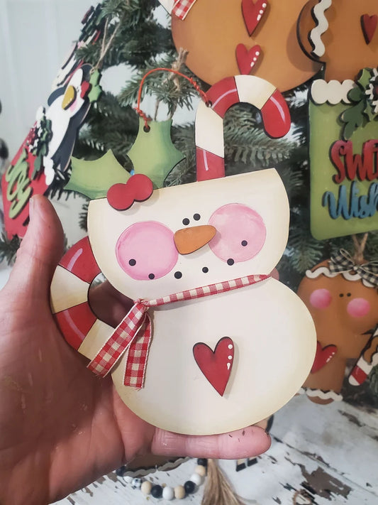 Snowman Mug Ornament DIY Wood Kit