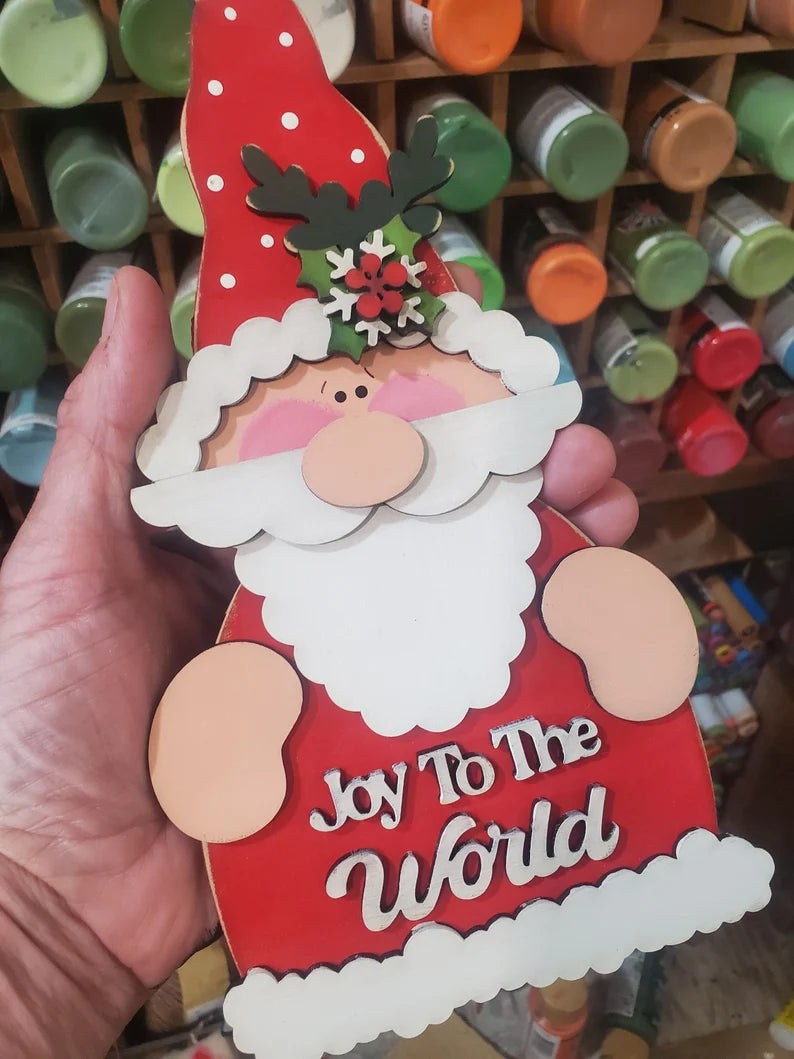 Joy To The World Santa Ornament Laser SVG| Christmas Laser SVG