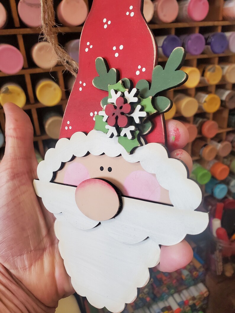 Folk-Art Santa Face Ornament Laser SVG