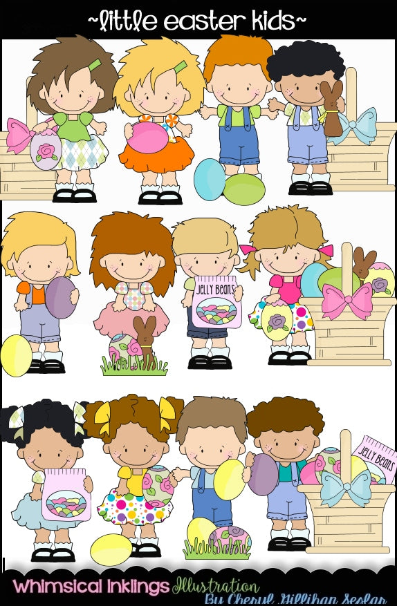 Cutie  Kids HUGE Clipart Bundle