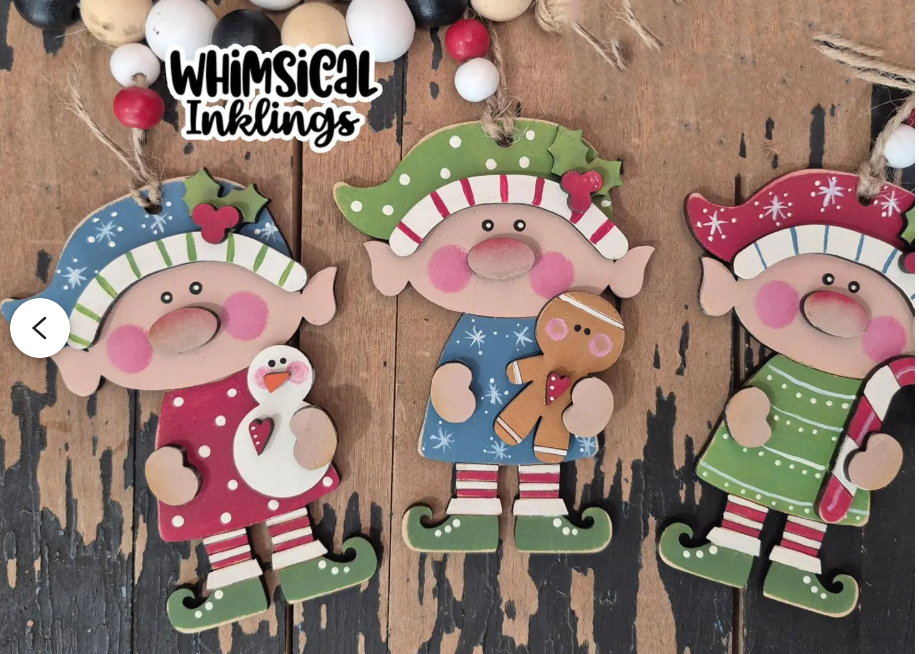 Little Elf Trio Ornament Set DIY Wood Kit