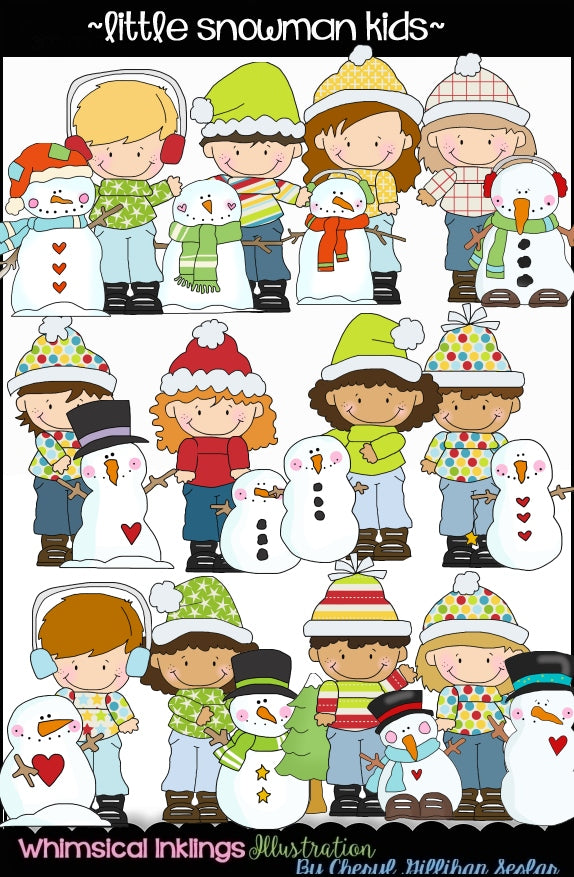 Cutie  Kids HUGE Clipart Bundle