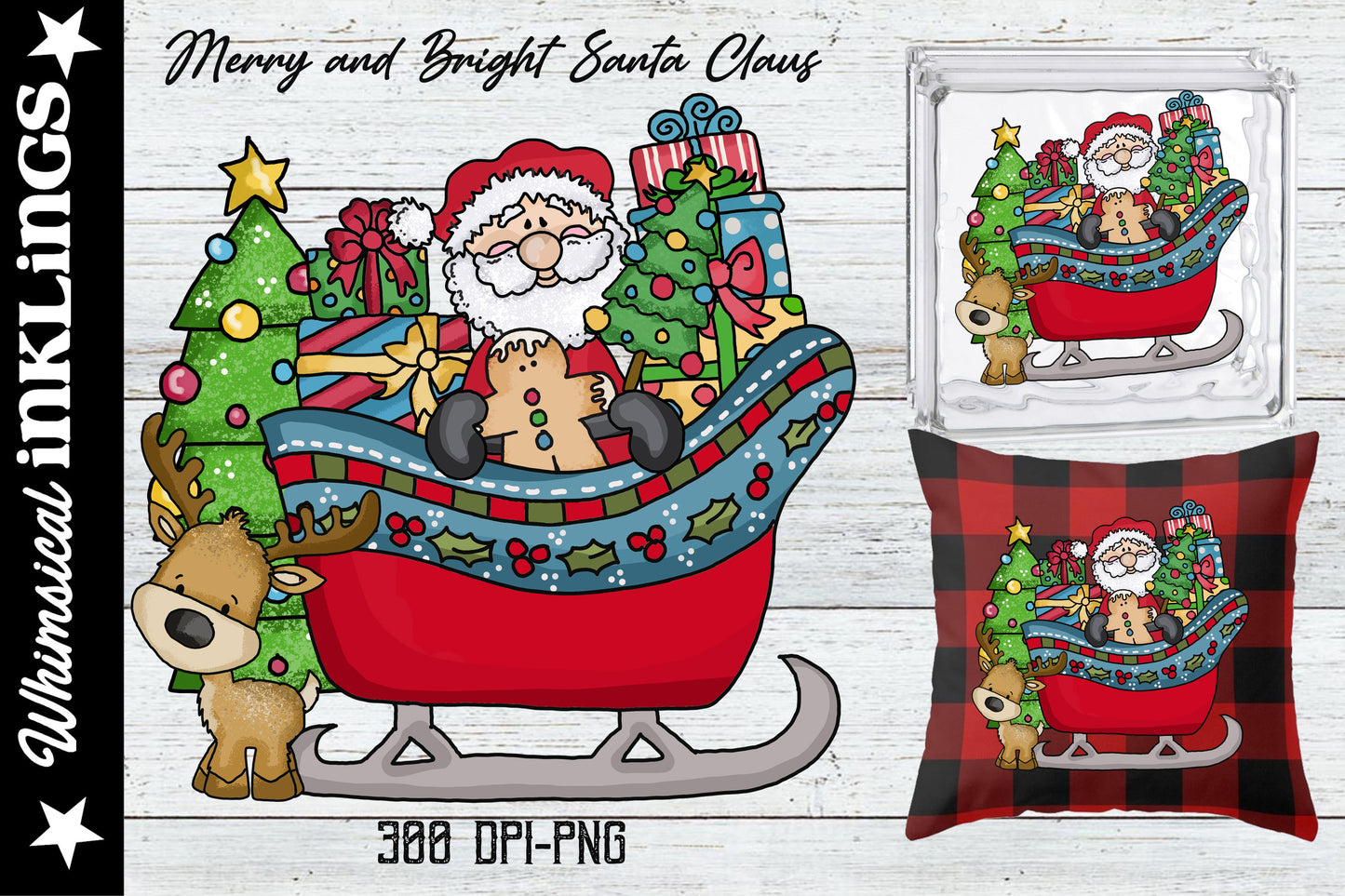 Merry and Bright Santa Claus Sublimation| Christmas Sublimation
