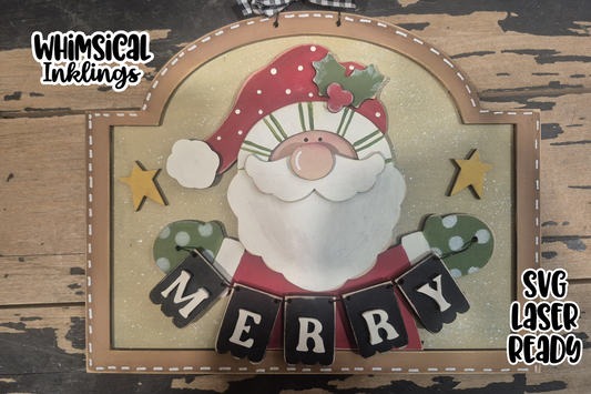 Merry Santa Sign Laser SVG