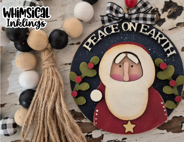 Peace On Earth Santa Wood Kit
