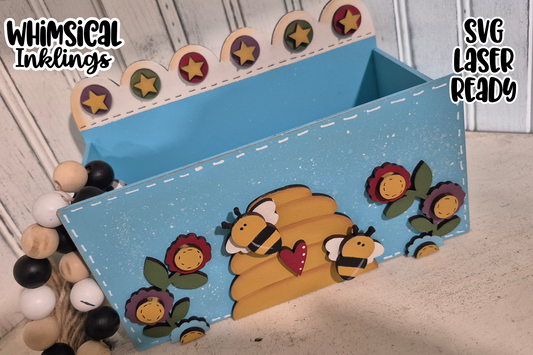 Pretty Prim Bee Box Laser SVG