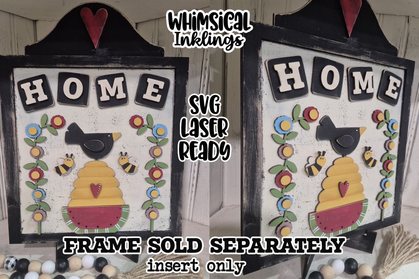 Prim Home Sign Insert for Interchangeable Frame Laser SVG