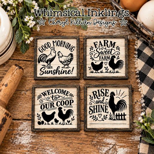 Rise and Shine Magnet set-Laser SVG and Mod Podge Printables