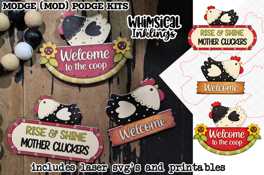 Rise and Shine Magnets Set SVG's and Modge Podge Printables| Laser SVG