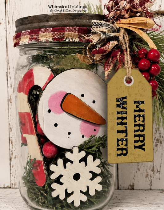 Snowman In a Jar DIY Wood Kit