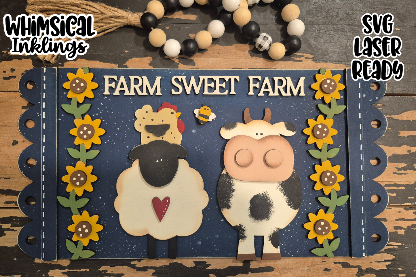 Sunflower Farm Sweet Farm Sign Laser SVG