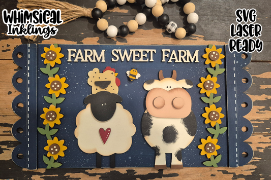 Sunflower Farm Sweet Farm Sign Laser SVG
