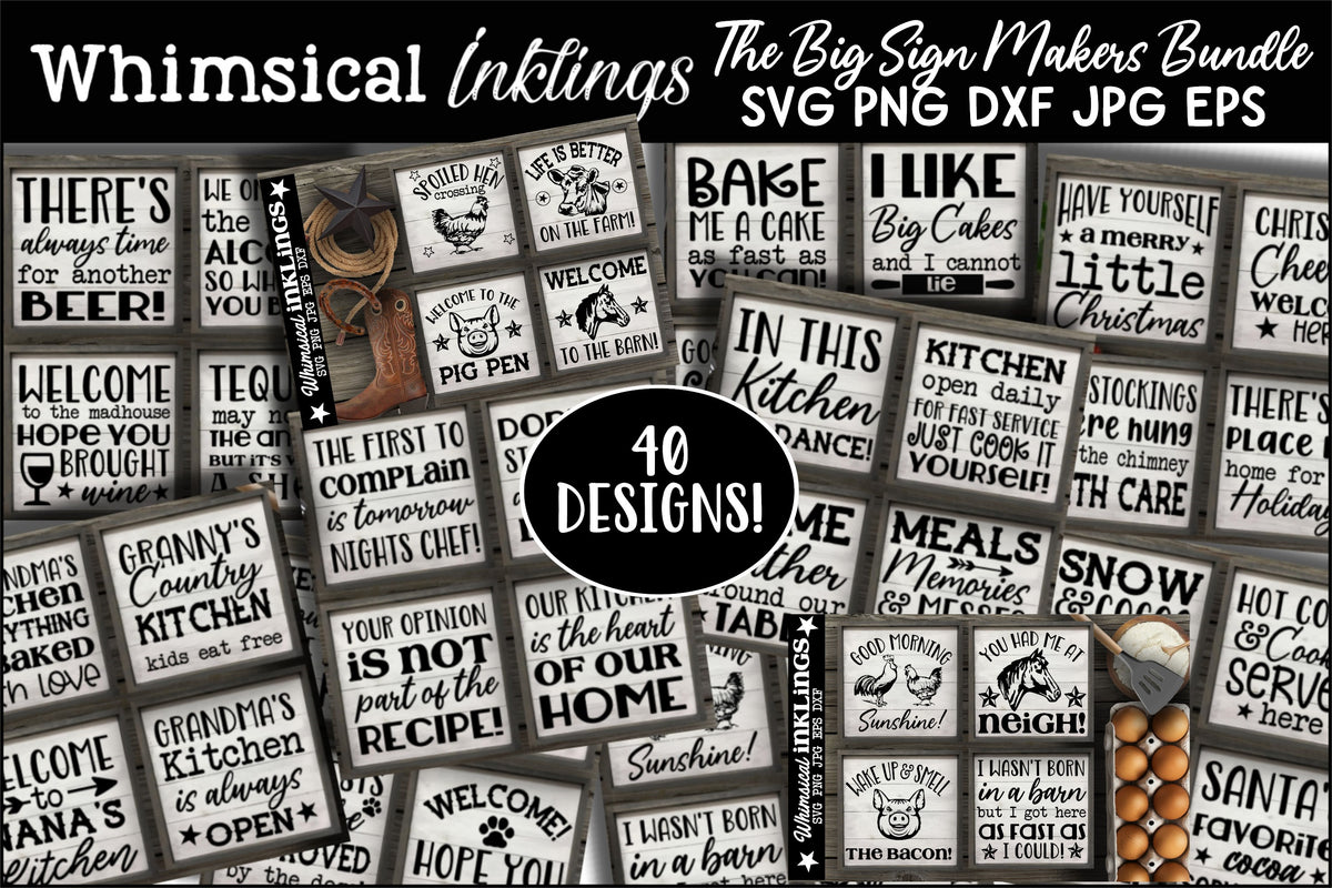 The Big Sign Makers SVG Bundle| Kitchen Sign SVG| Sign Bundle ...