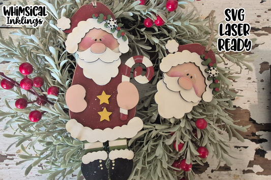 The Candy Claus Duo Ornament Laser SVG