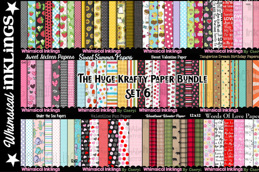 The Krafty Paper Collection SIX| Printable Papers| Digital Papers