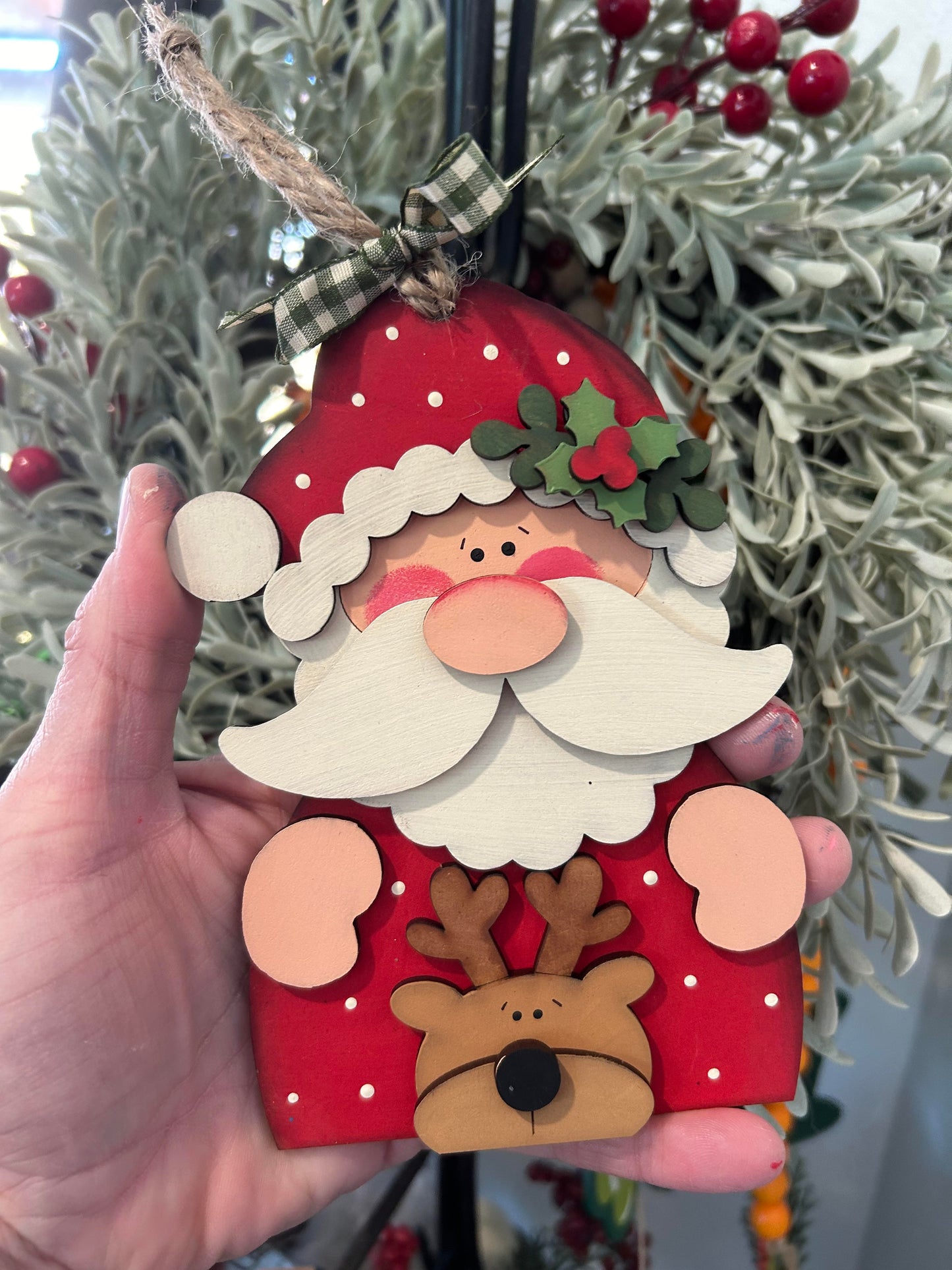 Reindeer Santa Ornament Laser SVG