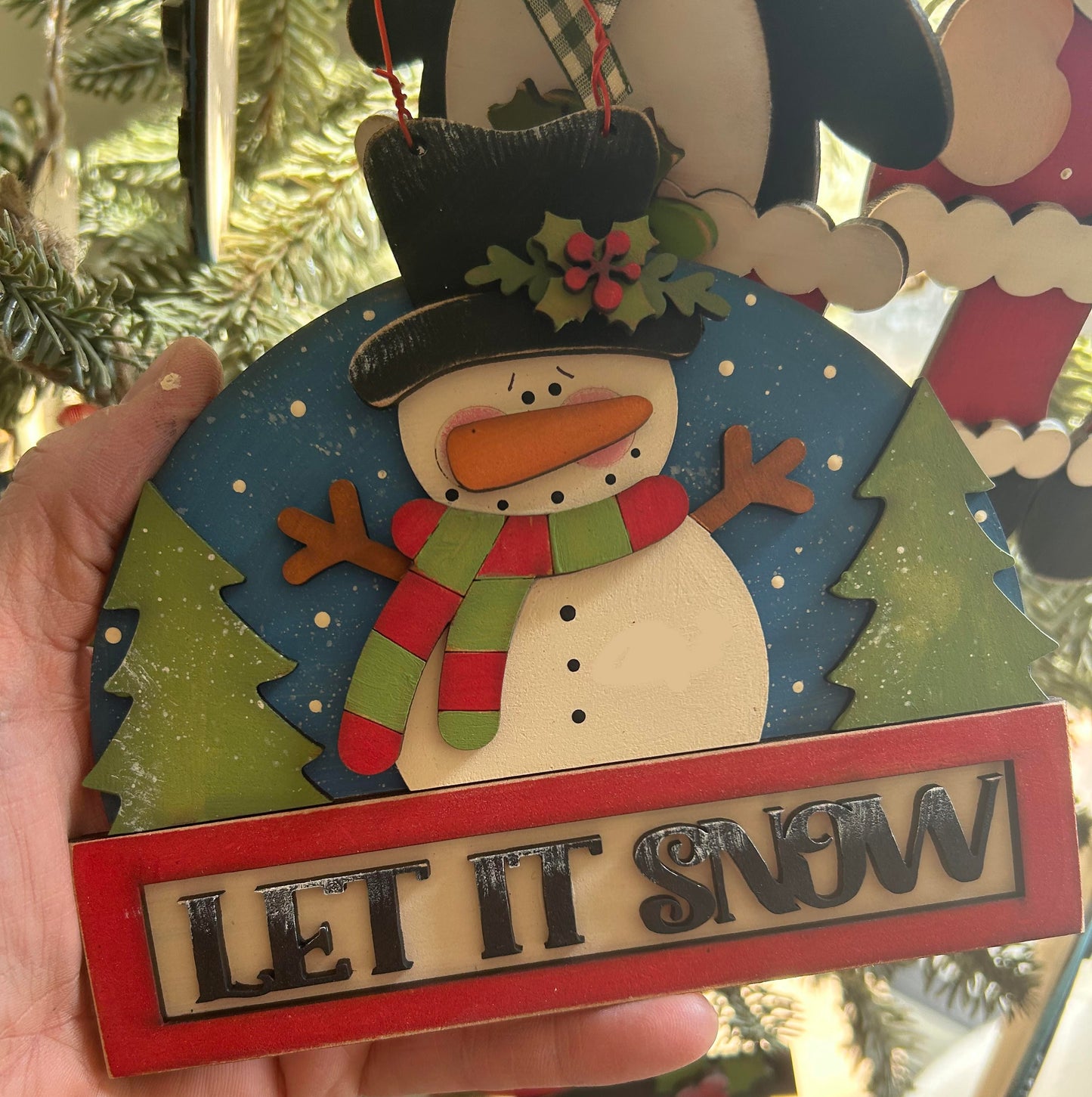 Let It Snow Scene Ornament Laser SVG