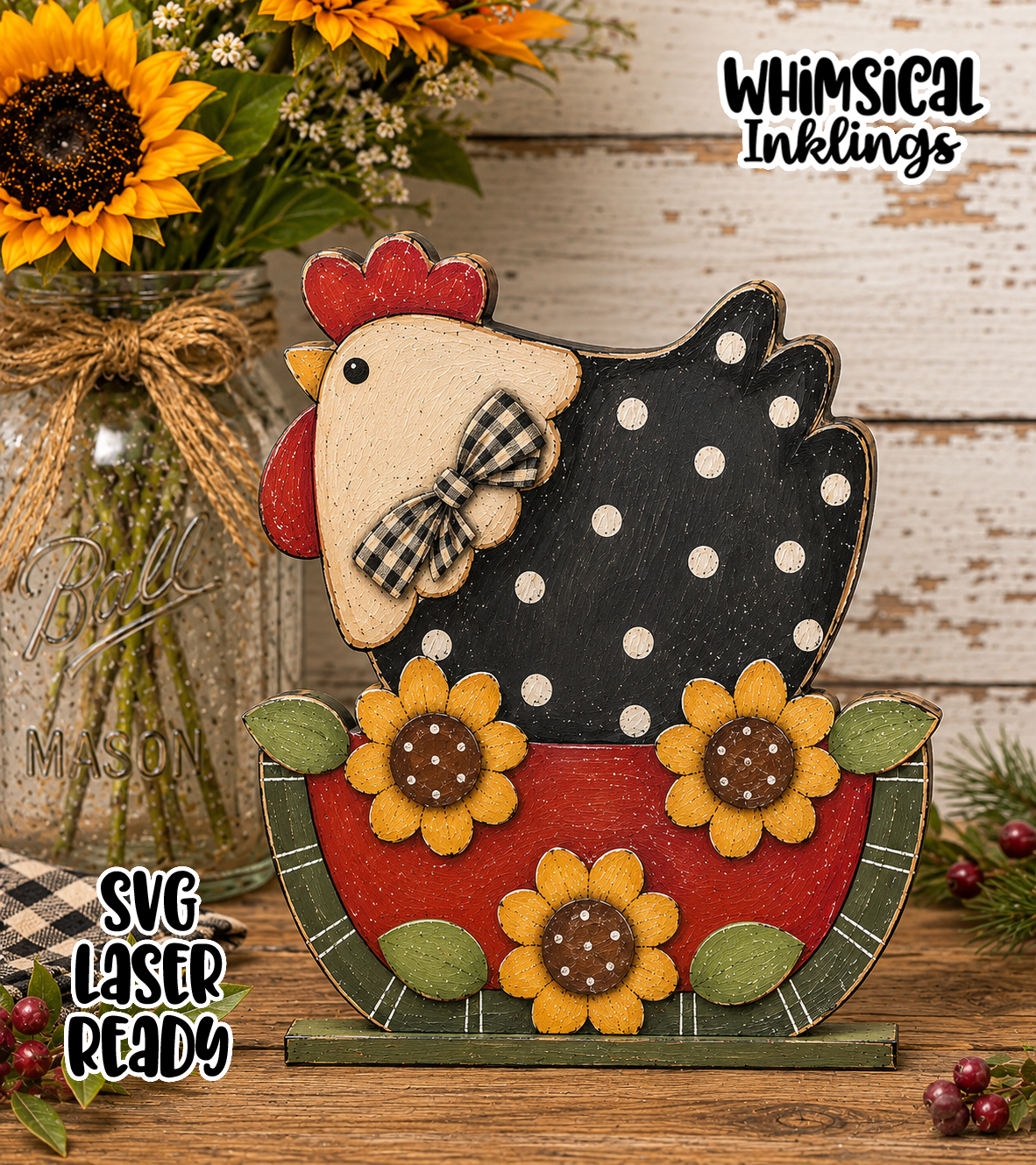 Watermelon Chicken SVG| Chicken SVG| Laser Cut Chicken| Glow forge| Chicken Sign SVG| Watermelon