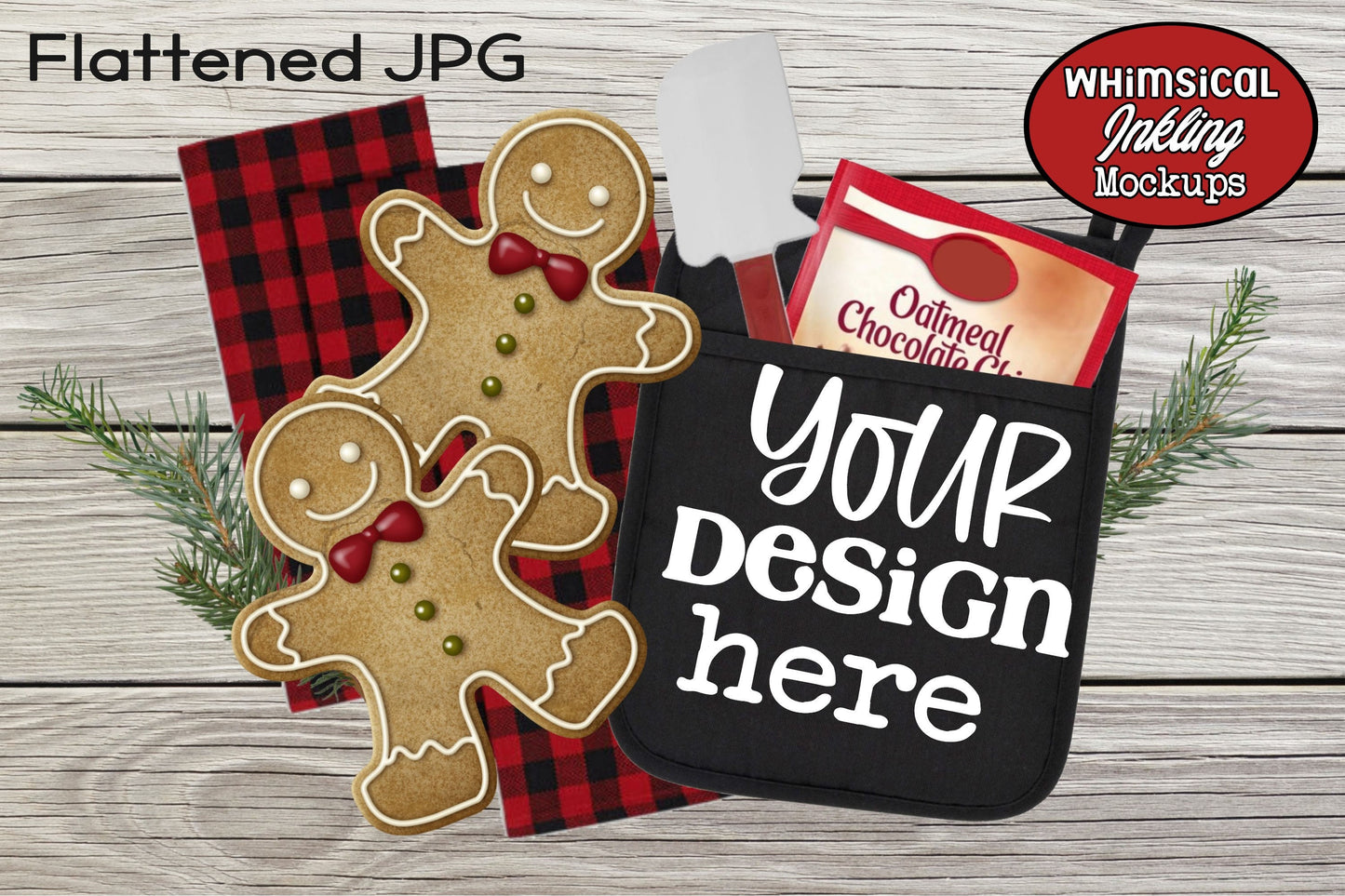 Christmas Cookies Mockup Bundle-Potholder Mockup-Sign Mockup