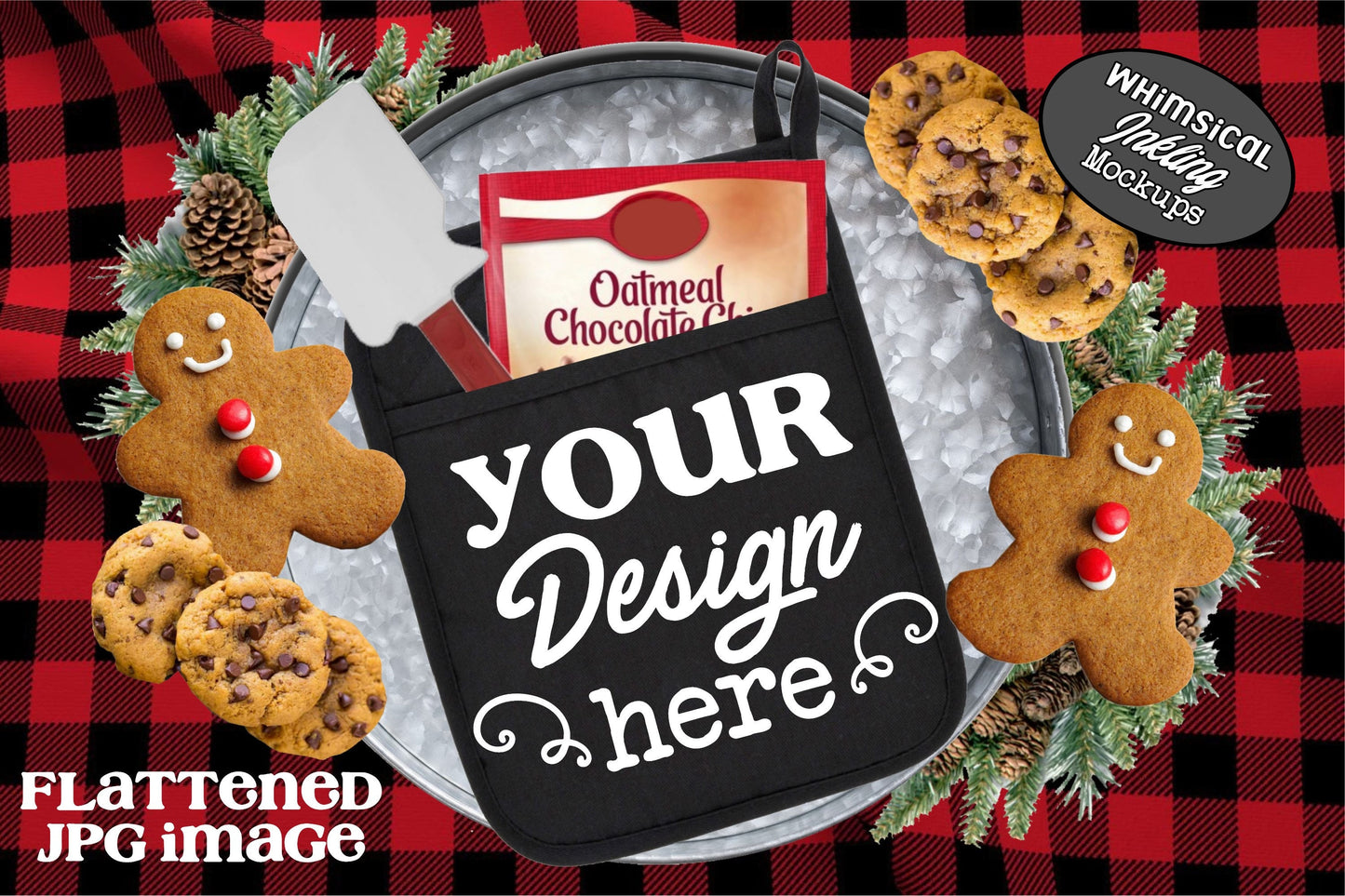 Christmas Cookies Mockup Bundle-Potholder Mockup-Sign Mockup