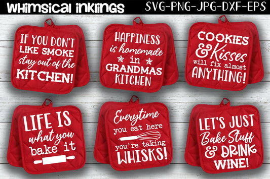 Lets Just Bake Stuff-Potholder SVG Set Cutter Files for use with Cricut, Silhouette,  Commercial Use Allowed