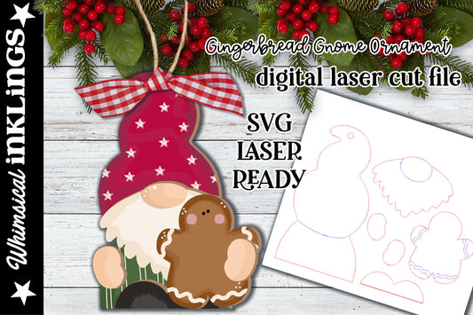 Gingerbread Gnome Ornament| Christmas SVG| Laser Cut Christmas Gnome| Glow forge| Ornament SVG