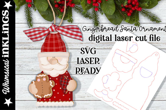 Gingerbread Santa| Santa Claus SVG| Laser Cut Santa Ornament| Glow forge| Ornament SVG