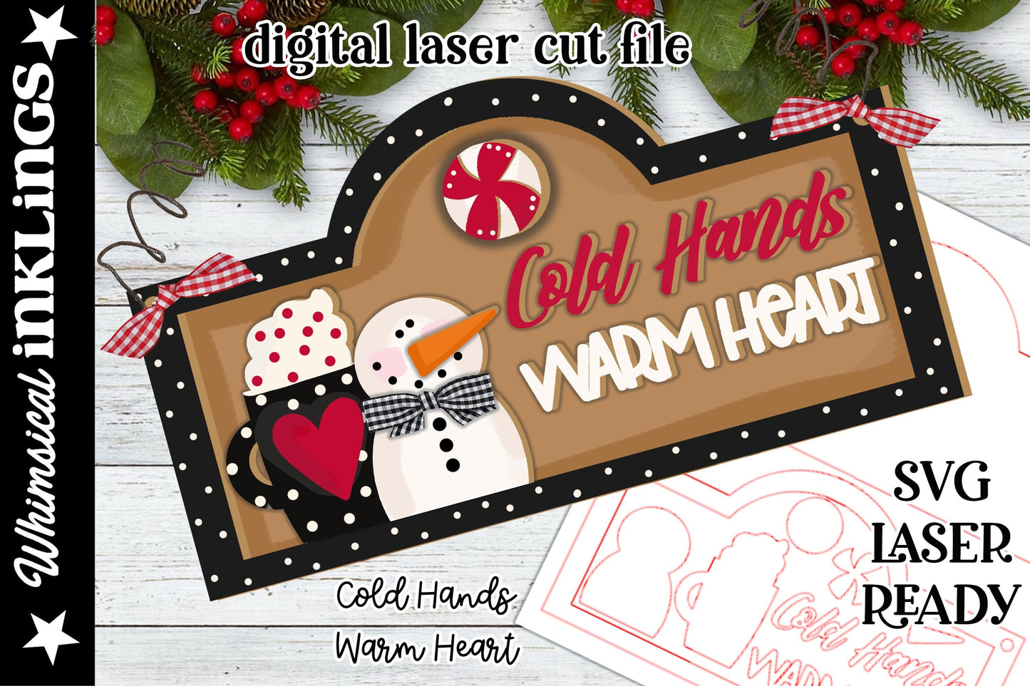 Cold Hands Warm Heart Cocoa Bar SVG For Laser Cutting| Christmas SVG| Laser Cut Cocoa Bar Sign| Glow forge| Cocoa Bar SVG