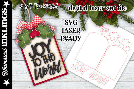 Joy To The World Ornament |Laser Ready Ornament| Glow forge Farmhouse Ornament|