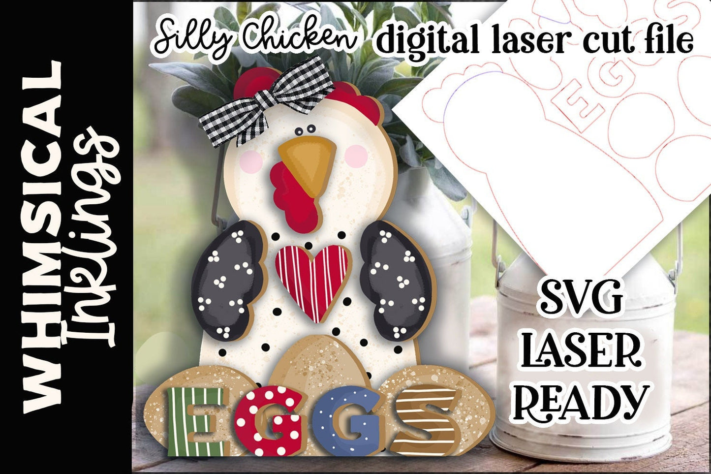 Silly Chicken SVG| Chicken SVG| Laser Cut Chicken| Glow forge| Tiered Tray Chicken SVG|