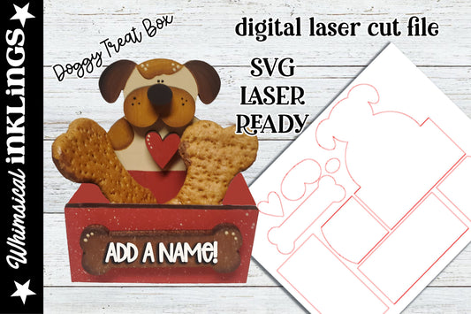 Doggy Treat Box Laser SVG| Laser Cut Dog Treat Box| Glowforge| Dog Bone Box Laser SVG