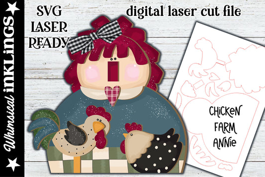 Chicken Farm Annie SVG| Prim Annie | Raggedy Annie SVG| Glow forge| Raggedy Annie SVG