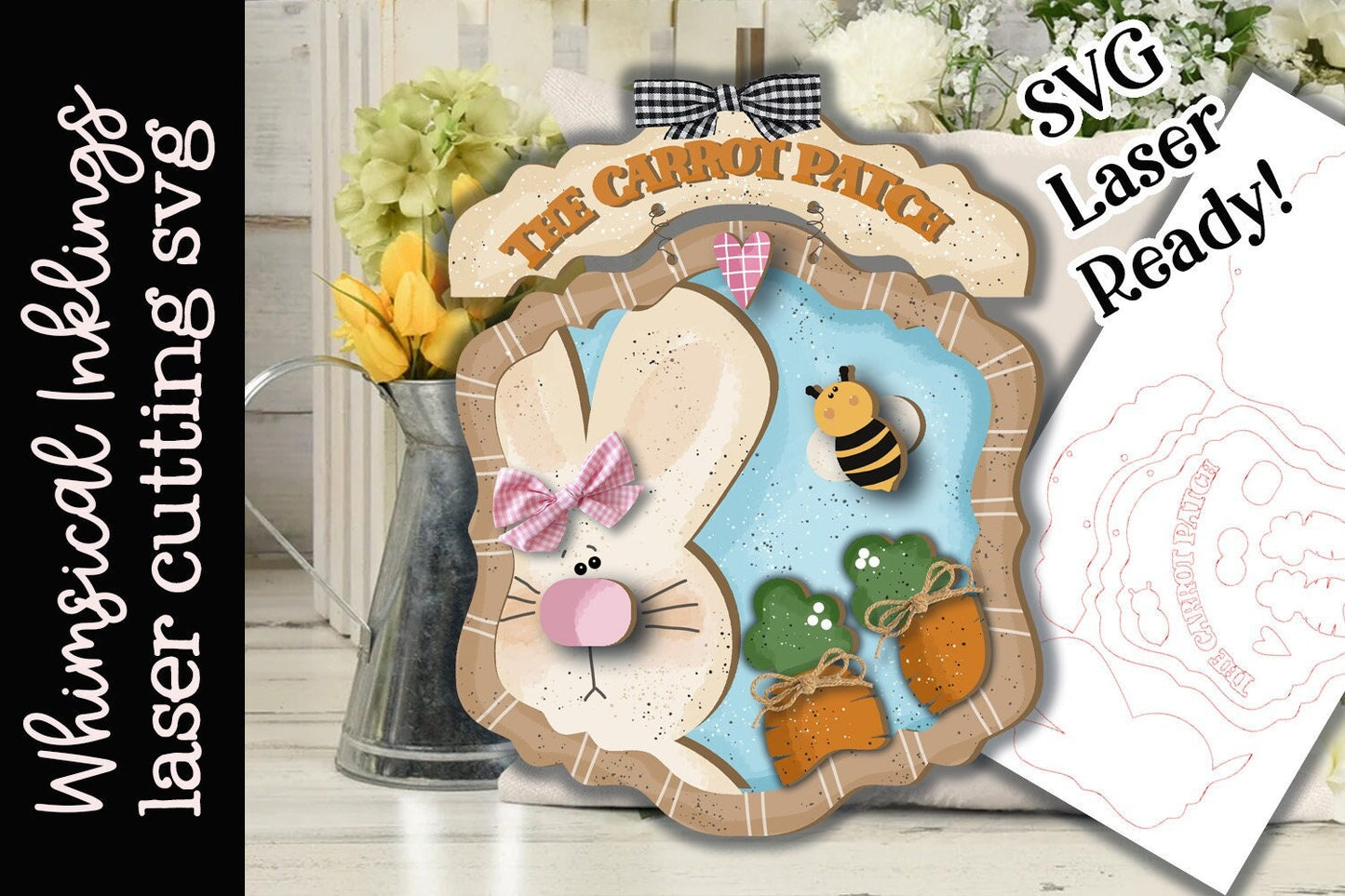 The Carrot Patch SVG |Laser Ready Easter Sign| Glow Forge Easter| Easter SVG| Easter Tray