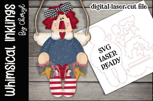 Angel Annie SVG| Prim Annie SVG| Raggedy Annie Ornament| Glow forge| Ornament SVG