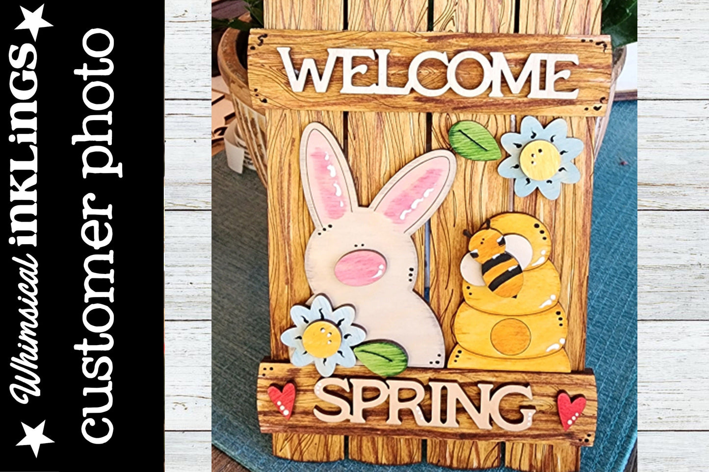 Welcome Spring-Easter Sign SVG |Laser Ready Easter Sign| Glow Forge Easter| Spring SVG