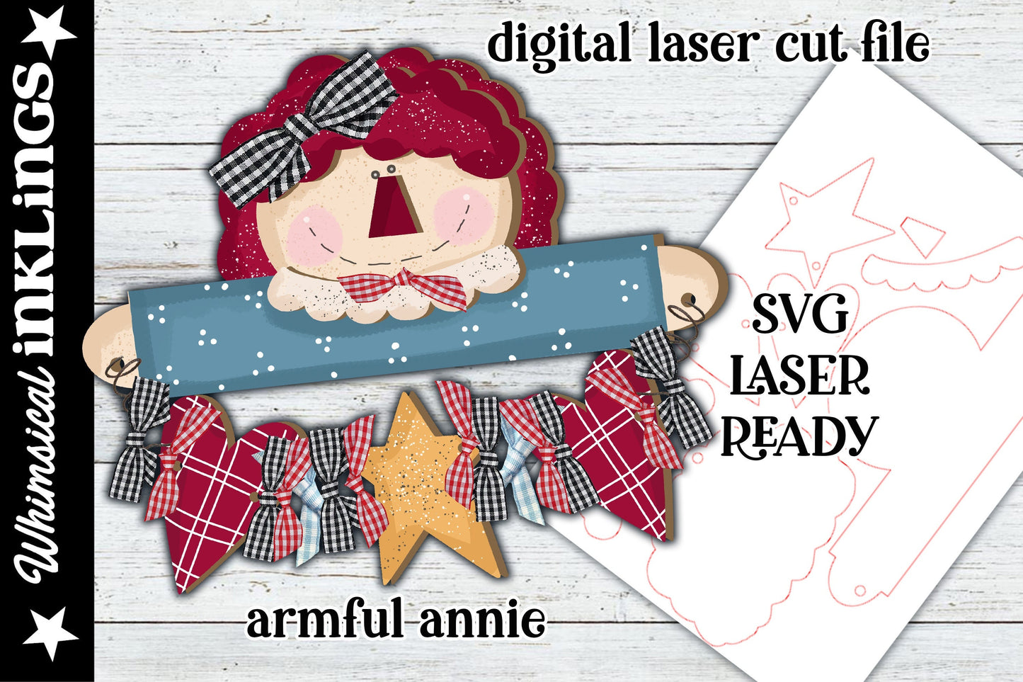 Armful Annie SVG| Prim Annie SVG| Raggedy Annie Hanger| Glow forge| Raggedy Annie SVG