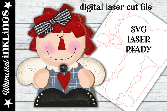 Little Angel Annie SVG| Prim Annie SVG| Raggedy Annie Ornament| Glow forge| Ornament SVG