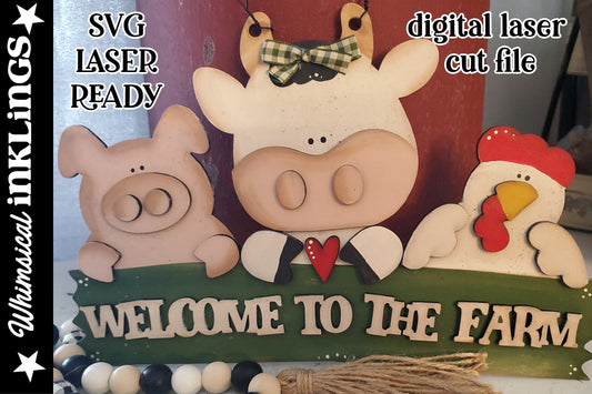 Welcome to the farm SVG| Cow Sign SVG| Laser Cut Cow| Glow forge| Farmhouse SVG| Glowforge Farmhouse