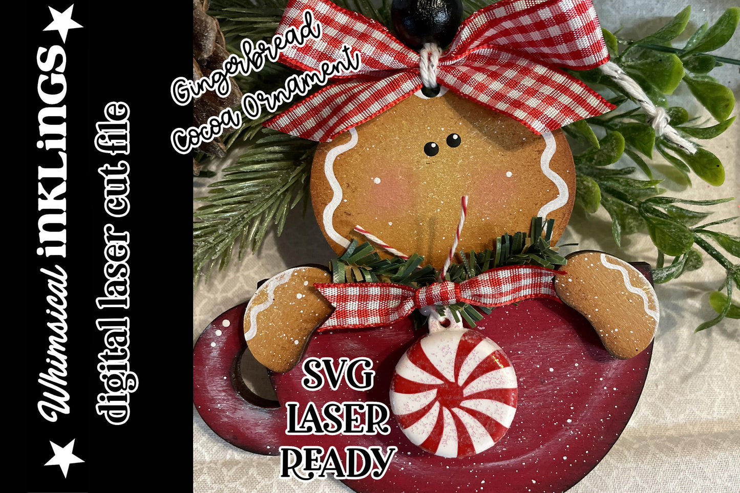Sweet Gingerbread Laser Bundle| Christmas Laser Designs| Laser Cut Christmas Gingerbread| Glow forge| Ornament SVG|Tiered Tray Gingerbread