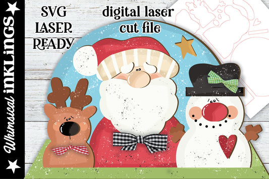 Festive Christmas Pals Laser SVG Set |Santa Claus SVG| Laser Cut Christmas Ornaments Ornament| Glow Forge| Ornament SVG